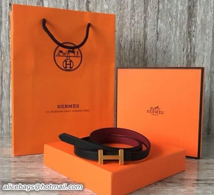 Discount Hermes Width 1.3cm Reversible Leather Constance H Buckle Belt 619022 Date Red/Gold