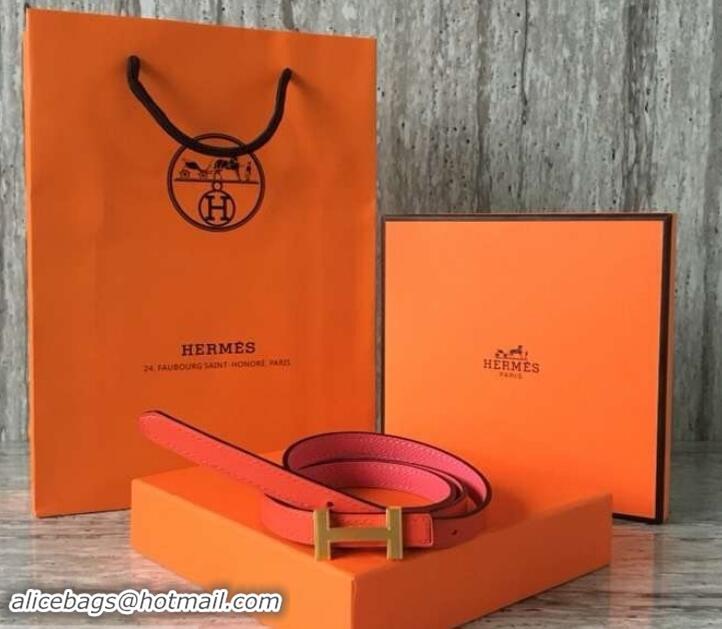 Top Grade Hermes Width 1.3cm Reversible Leather Constance H Buckle Belt 619022 Pink/Gold