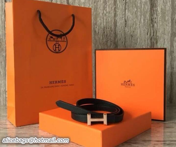 Popular Style Hermes Width 1.3cm Reversible Leather Constance H Buckle Belt 619023 Black/Pink Gold