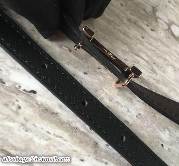 Popular Style Hermes Width 1.3cm Reversible Leather Constance H Buckle Belt 619023 Black/Pink Gold