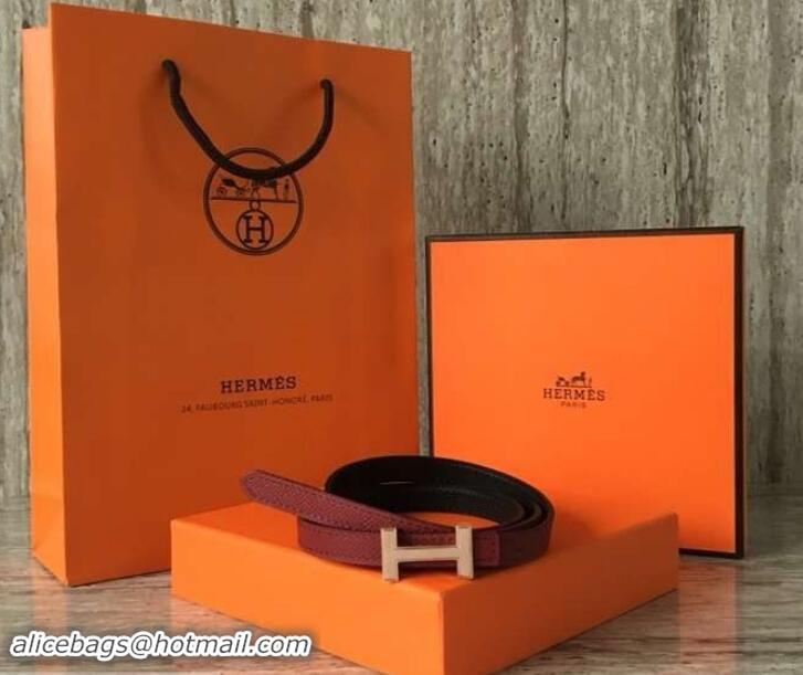 Purchase Hermes Width 1.3cm Reversible Leather Constance H Buckle Belt 619023 Date Red/Pink Gold