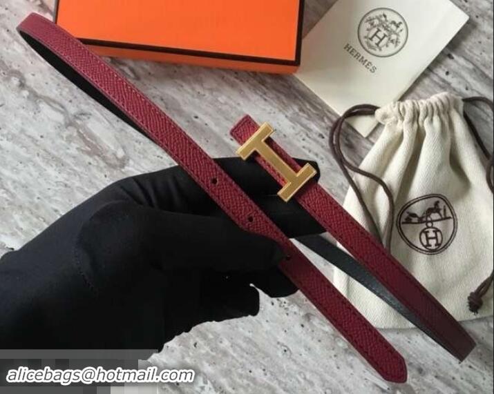 Purchase Hermes Width 1.3cm Reversible Leather Constance H Buckle Belt 619023 Date Red/Pink Gold