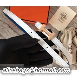 Grade Quality Hermes Width 1.3cm Reversible Leather Constance H Buckle Belt 619023 White/Pink Gold