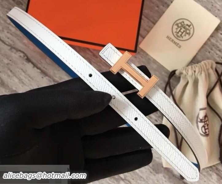 Grade Quality Hermes Width 1.3cm Reversible Leather Constance H Buckle Belt 619023 White/Pink Gold