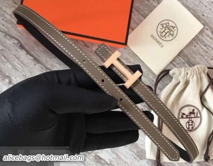 Pretty Style Hermes Width 1.3cm Reversible Leather Constance H Buckle Belt 619023 Etoupe/Pink Gold