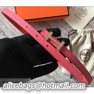 Best Grade Hermes Width 1.3cm Reversible Leather Constance H Buckle Belt 619023 Pink/Pink Gold