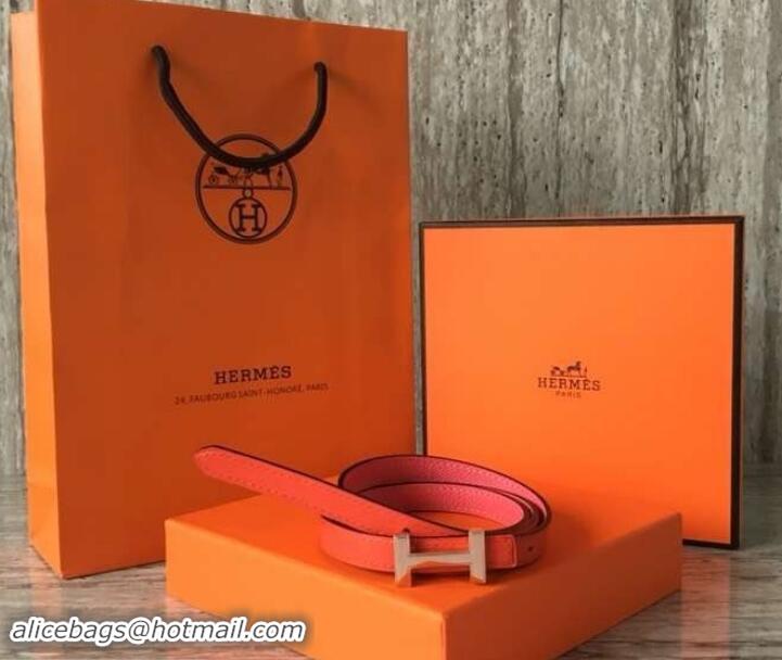 Best Grade Hermes Width 1.3cm Reversible Leather Constance H Buckle Belt 619023 Pink/Pink Gold