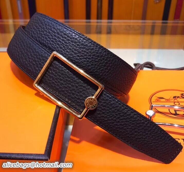 Low Price Hermes Width 3.2cm Oscar Buckle Reversible Leather Belt 619025 Black/Gold