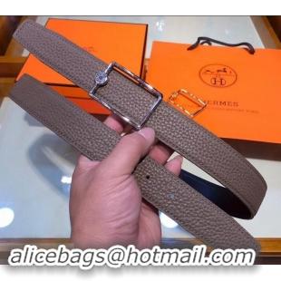 Best Product Hermes Width 3.2cm Oscar Buckle Reversible Leather Belt 619025 Camel/Silver