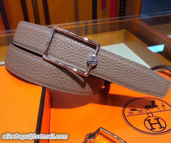 Best Product Hermes Width 3.2cm Oscar Buckle Reversible Leather Belt 619025 Camel/Silver