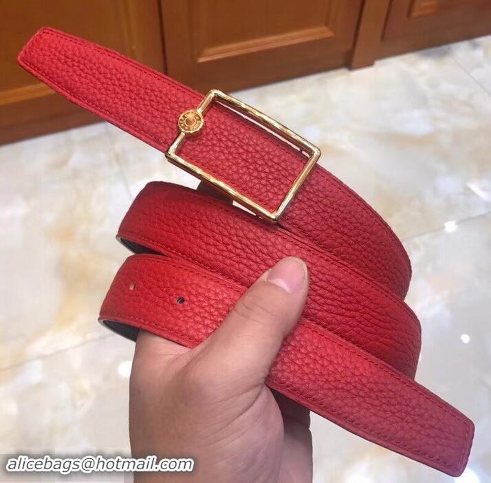 Classic Design Hermes Width 3.2cm Oscar Buckle Reversible Leather Belt 619025 Red/Gold