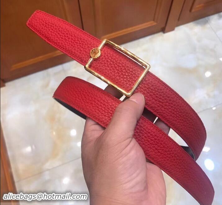 Classic Design Hermes Width 3.2cm Oscar Buckle Reversible Leather Belt 619025 Red/Gold