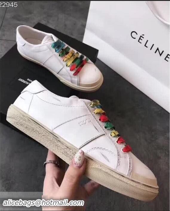 Buy Discount Saint Laurent Court SL06 Sneakers Y86717 White