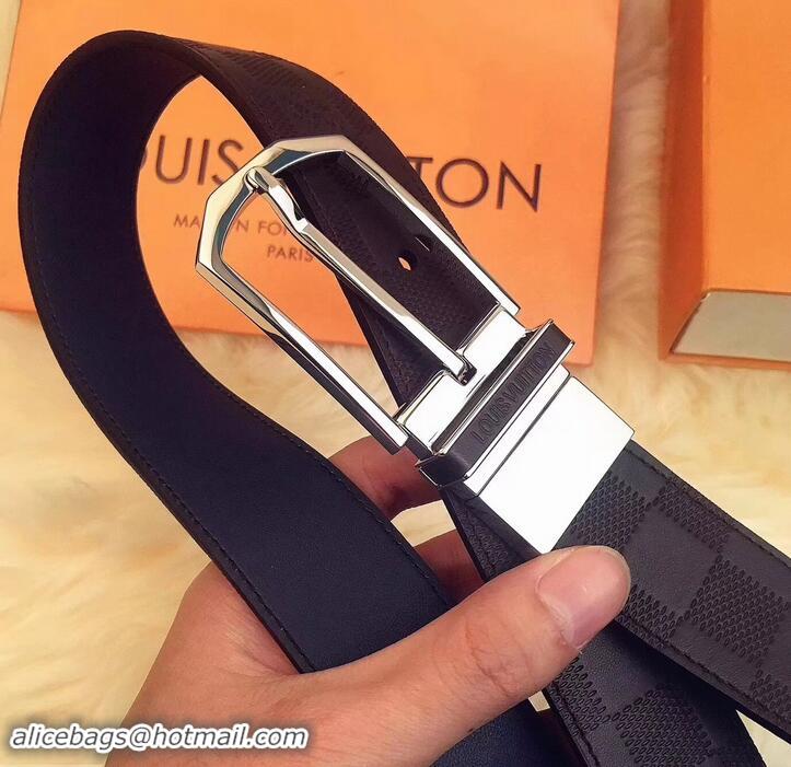 Top Quality Louis Vuitton Width 3.5cm Double Sides Belts 621011 Black/Blue