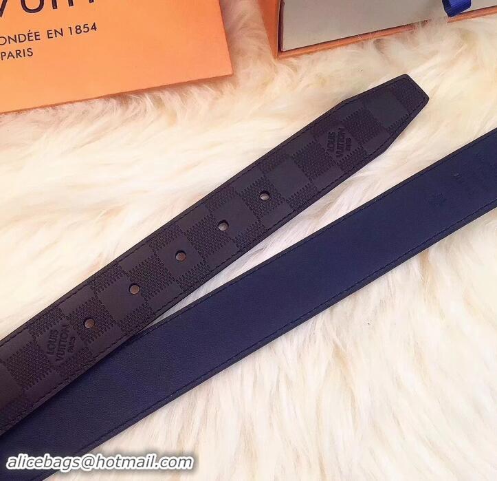 Top Quality Louis Vuitton Width 3.5cm Double Sides Belts 621011 Black/Blue