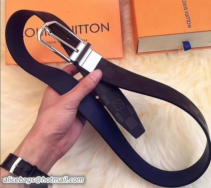 Top Quality Louis Vuitton Width 3.5cm Double Sides Belts 621011 Black/Blue