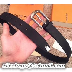 Popular Louis Vuitton Width 3.5cm Smooth Calfskin Square Buckle Belt 621014 Black/Silver