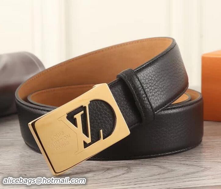 Top Design Louis Vuitton Calfskin Belt 4cm Width Silver/Gold Hardware 931011