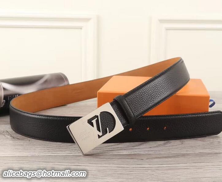 Top Design Louis Vuitton Calfskin Belt 4cm Width Silver/Gold Hardware 931011