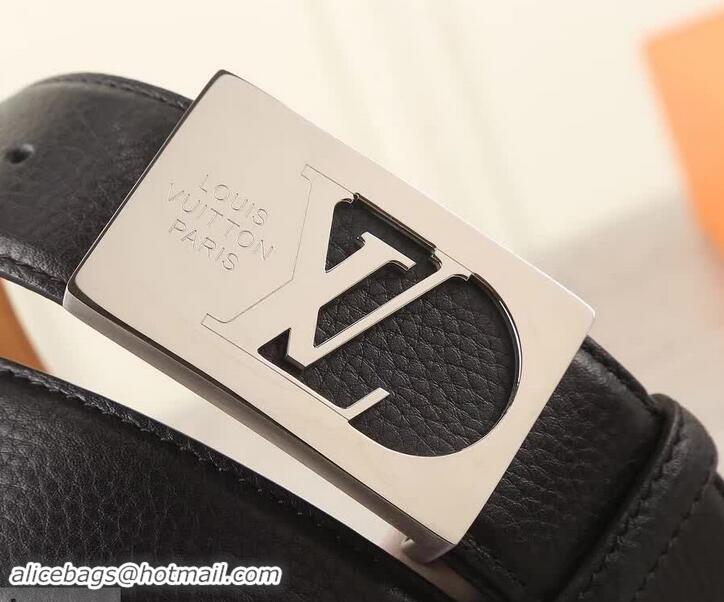 Top Design Louis Vuitton Calfskin Belt 4cm Width Silver/Gold Hardware 931011