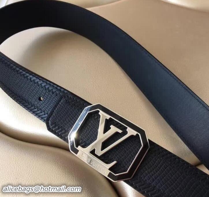 Luxury Hot Louis Vuitton LV 38MM Black with Silver Buckle 931016