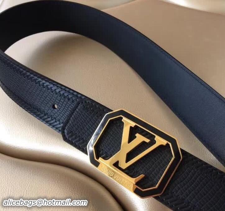 Elegant Louis Vuitton LV 38MM Black with Gold Buckle 931017