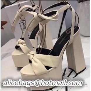 Buy Faux Saint Laurent Paige Platform Sandals Y96301 White 2019