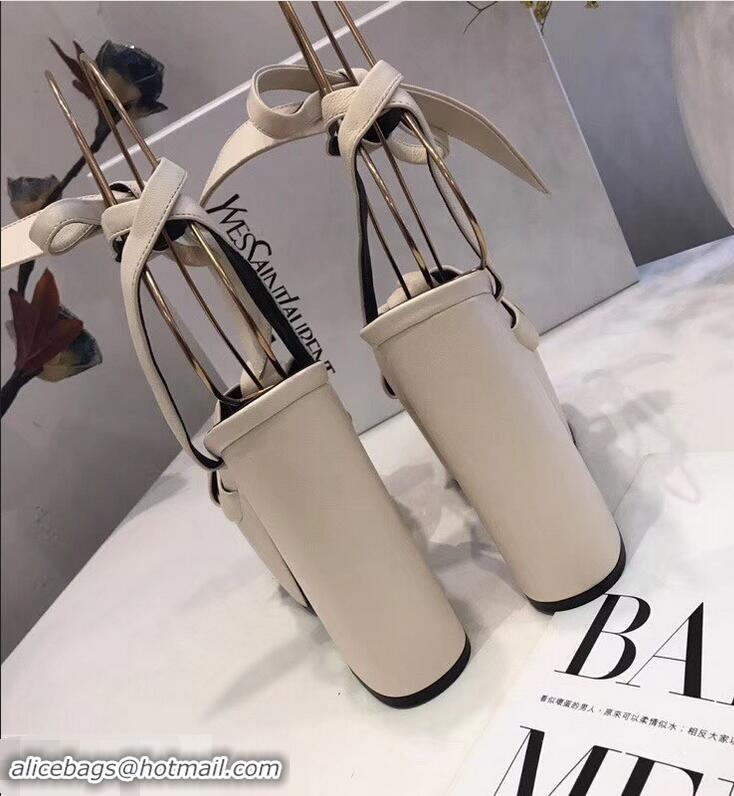 Buy Faux Saint Laurent Paige Platform Sandals Y96301 White 2019