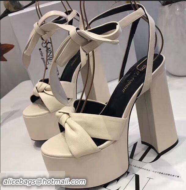 Buy Faux Saint Laurent Paige Platform Sandals Y96301 White 2019