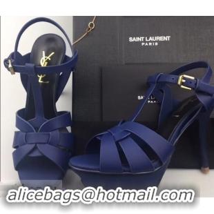 Practical Discount Saint Laurent Tribute Sandals Y96427 Satin Blue