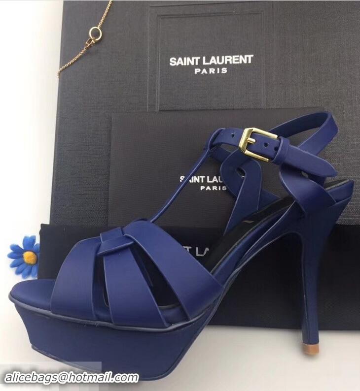 Practical Discount Saint Laurent Tribute Sandals Y96427 Satin Blue