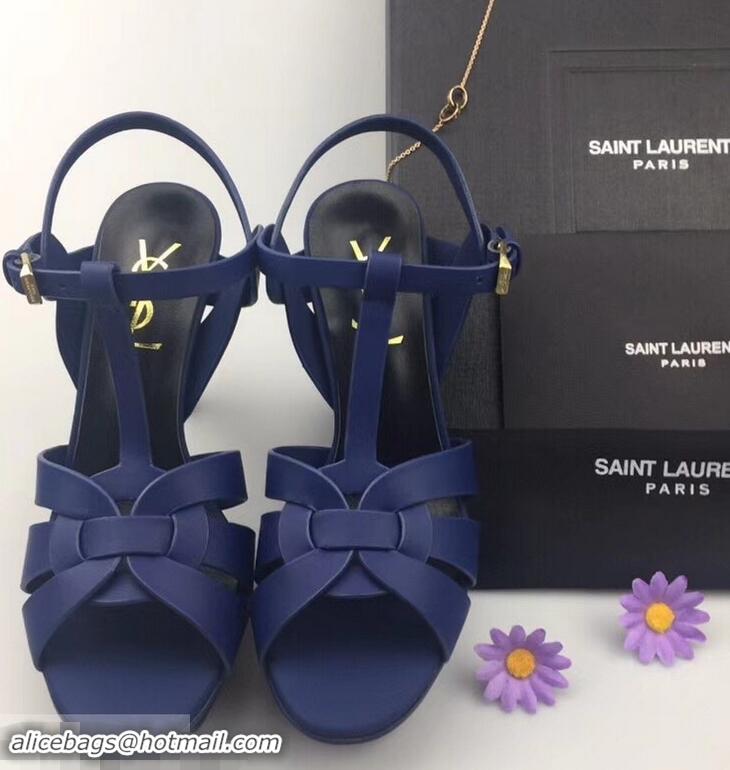 Practical Discount Saint Laurent Tribute Sandals Y96427 Satin Blue