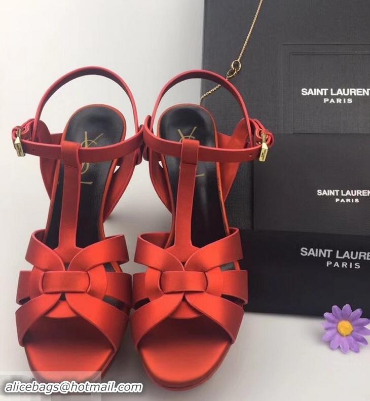 Fashion Show Collection Saint Laurent Tribute Sandals Y96427 Satin Red