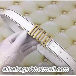 Fashion Luxury Dior Width 3cm Belt 931030 White