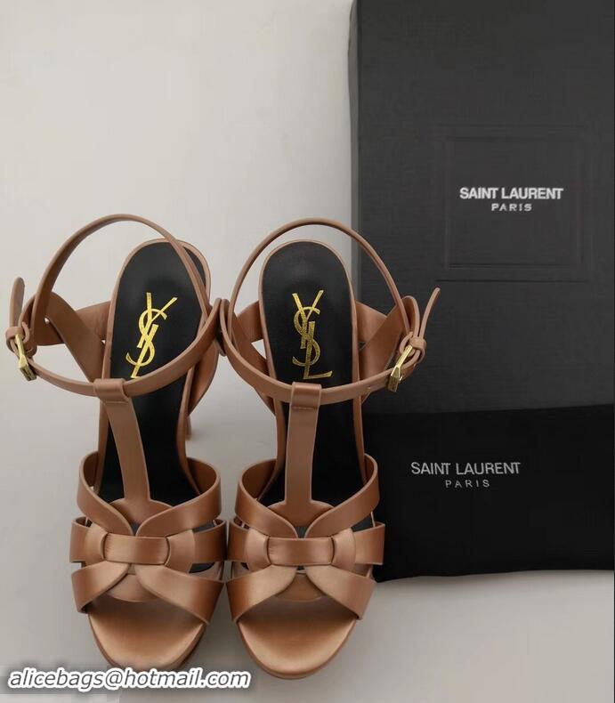 Hot Style Saint Laurent Tribute Sandals In Smooth Leather Y96451 Pink Gold