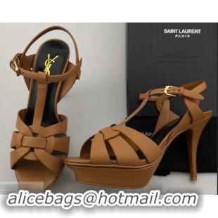 Best Price Saint Laurent Tribute Sandals In Smooth Leather Y96451 Khaki