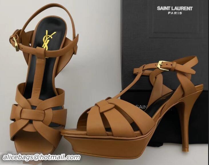 Best Price Saint Laurent Tribute Sandals In Smooth Leather Y96451 Khaki