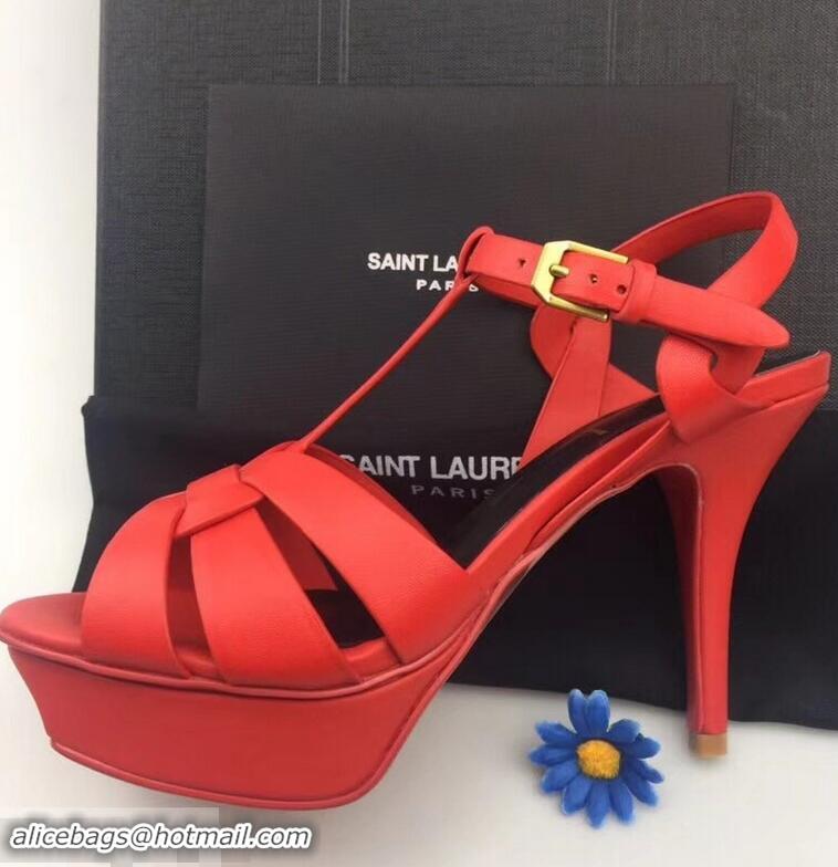 Top Grade Saint Laurent Tribute Sandals In Smooth Leather Y96451 Red