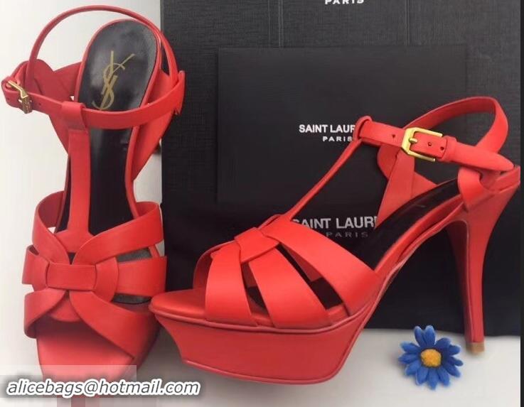 Top Grade Saint Laurent Tribute Sandals In Smooth Leather Y96451 Red