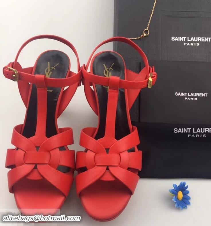 Top Grade Saint Laurent Tribute Sandals In Smooth Leather Y96451 Red