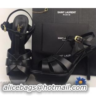 Lowest Cost Saint Laurent Tribute Sandals In Smooth Leather Y96451 Black