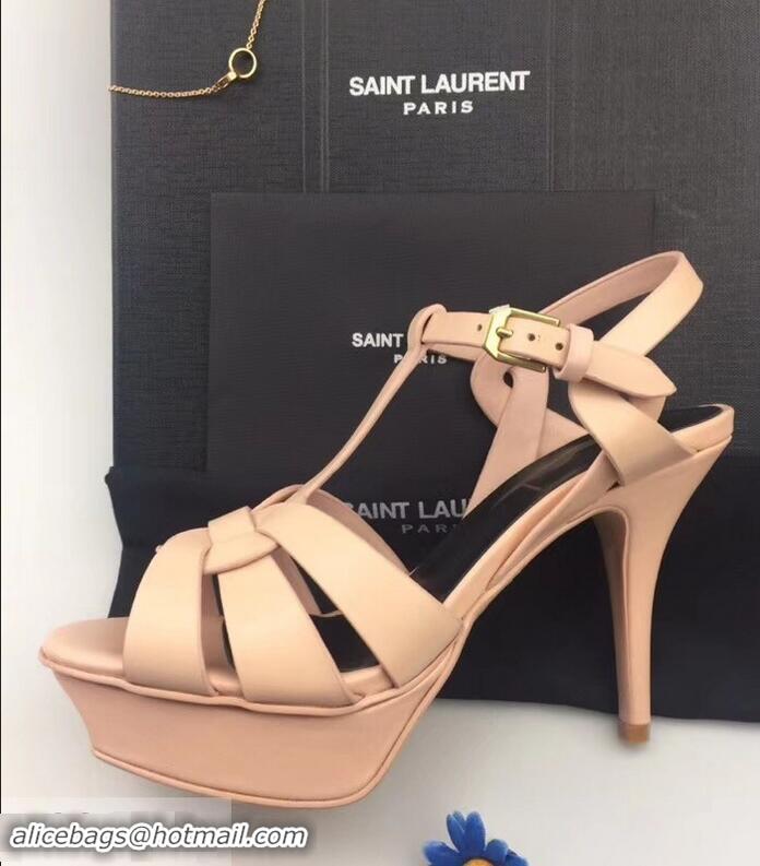 Trendy Design Saint Laurent Tribute Sandals In Smooth Leather Y96451 Nude Pink