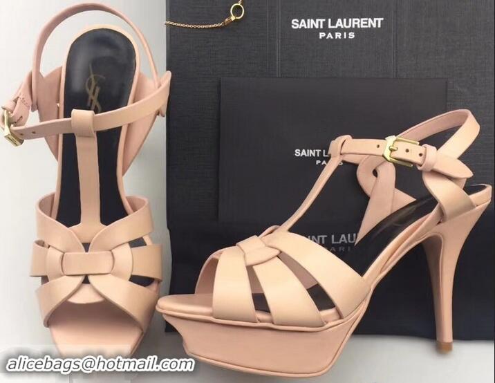 Trendy Design Saint Laurent Tribute Sandals In Smooth Leather Y96451 Nude Pink