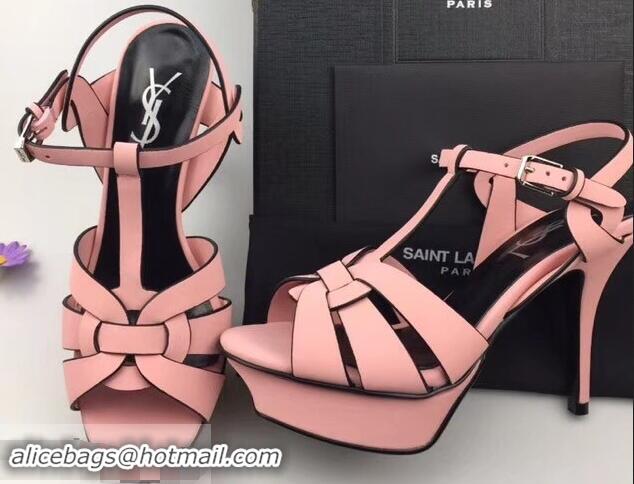 Duplicate Saint Laurent Tribute Sandals In Smooth Leather Y96451 Edge Pink