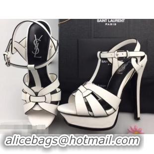 Low Cost Saint Laurent Tribute Sandals In Smooth Leather Y96451 Edge White