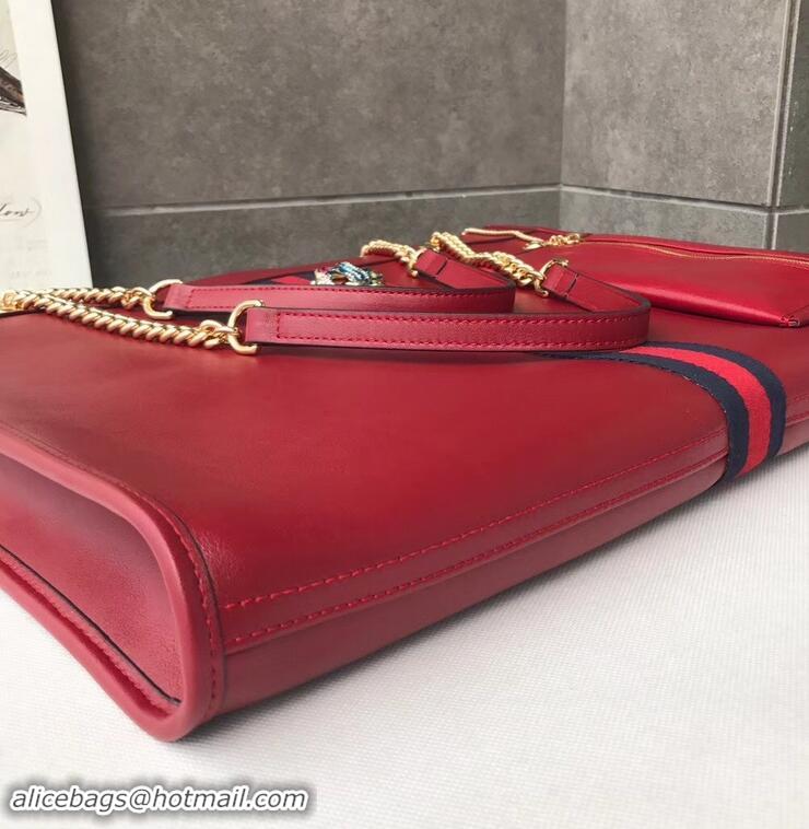 Pretty Style Gucci Vintage Web Rajah Large Tote Bag 537219 Leather Red 2019