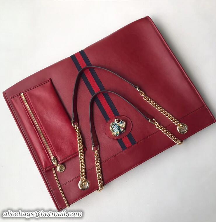 Pretty Style Gucci Vintage Web Rajah Large Tote Bag 537219 Leather Red 2019