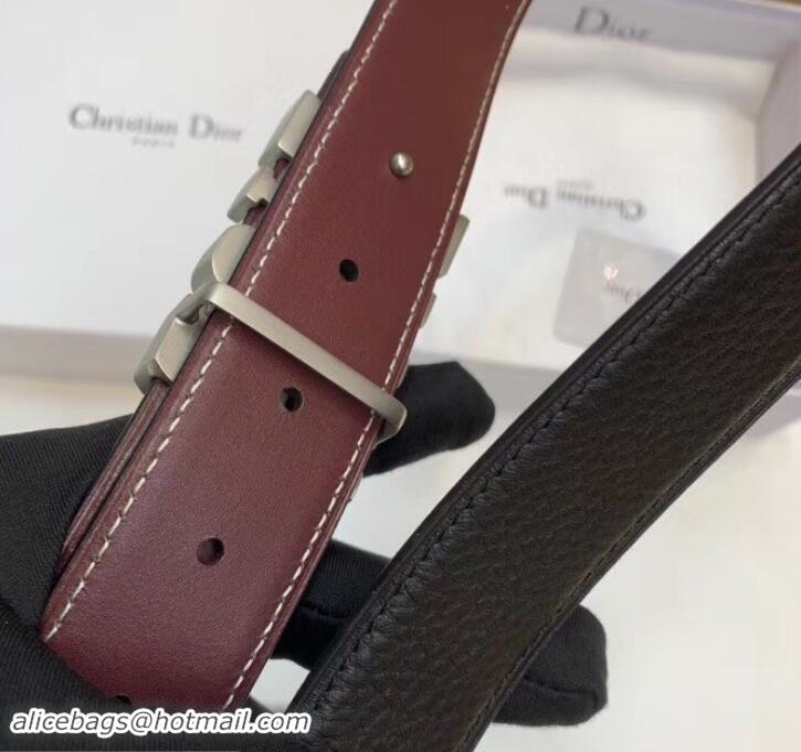 Luxury Dior Black Leather Belt 38MM Width Gold DIOR Buckle 931034