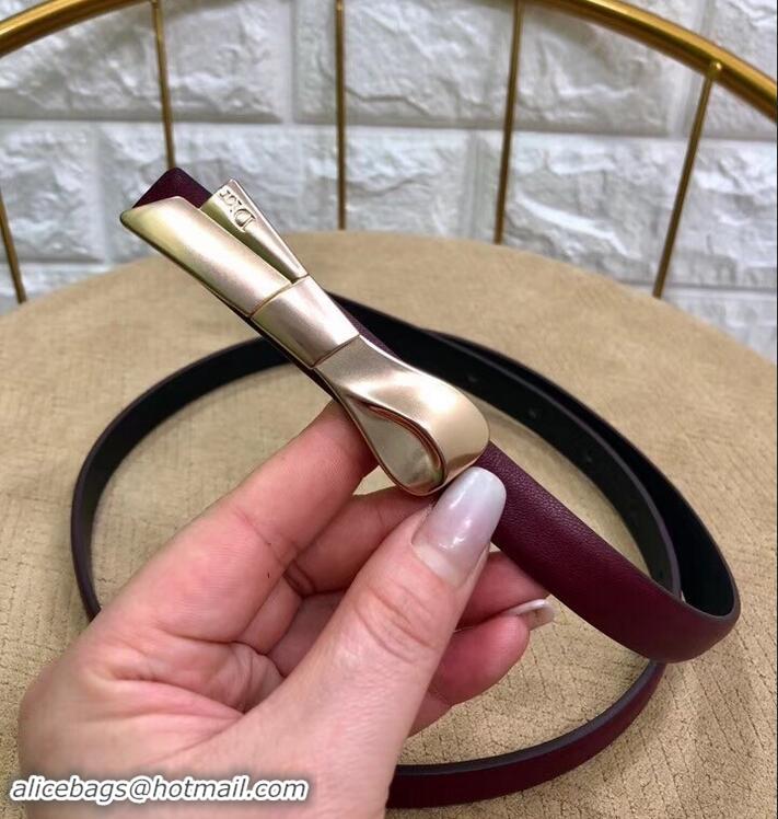 Best Price Dior Width 1.5cm Bow Buckle Belt 931039 Burgundy