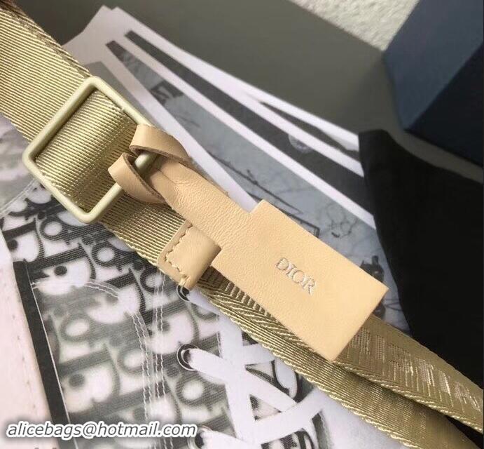 New Design Dior Width 2.5cm Belt with Round CD Buckle in Canvas 931042 Beige